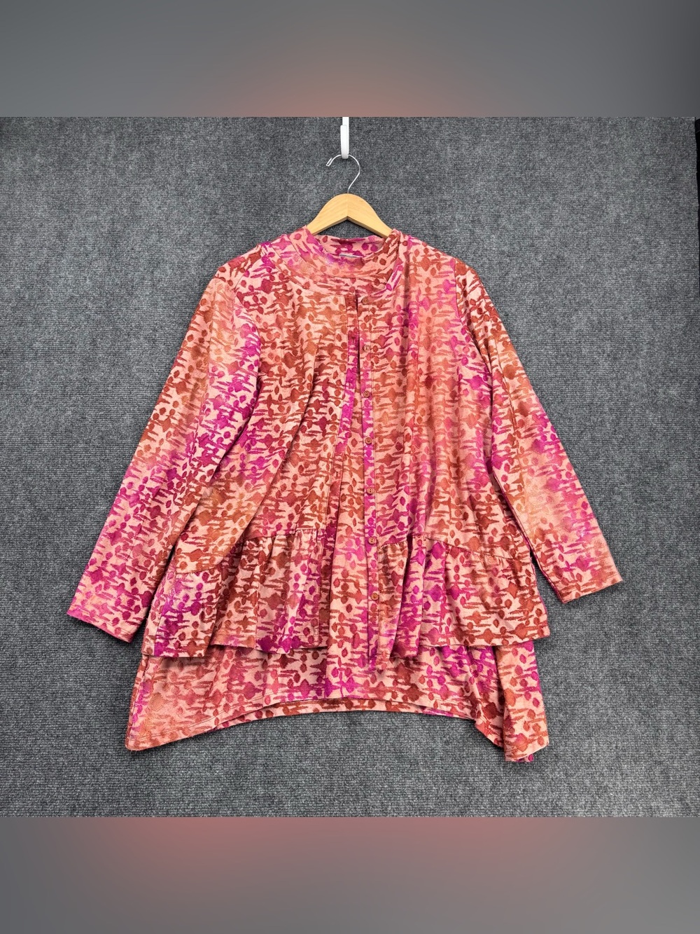 LOGO By Lori Goldstein 2 Piece Set Colorful Tie Dyed Tunic & Cardigan Women’s 1X